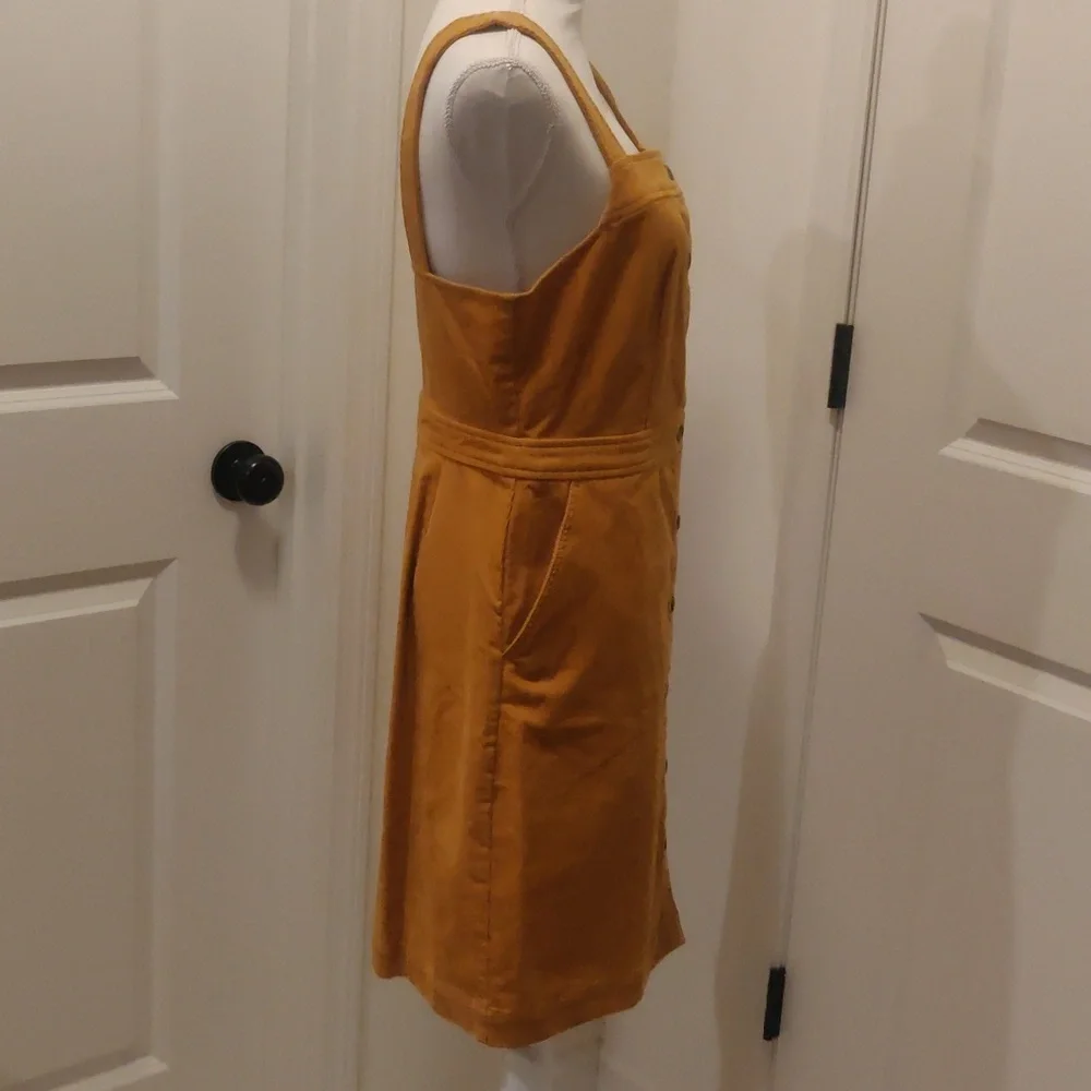J.Crew mustard cotton corduroy button down dress Academia school girl Y2K Core - Picture 6 of 8